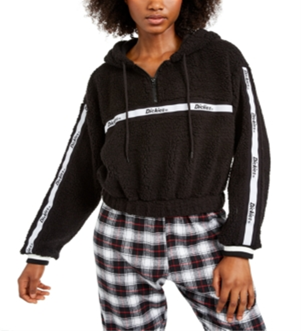 Dickies Women's Cropped Hoodie Black Size XL