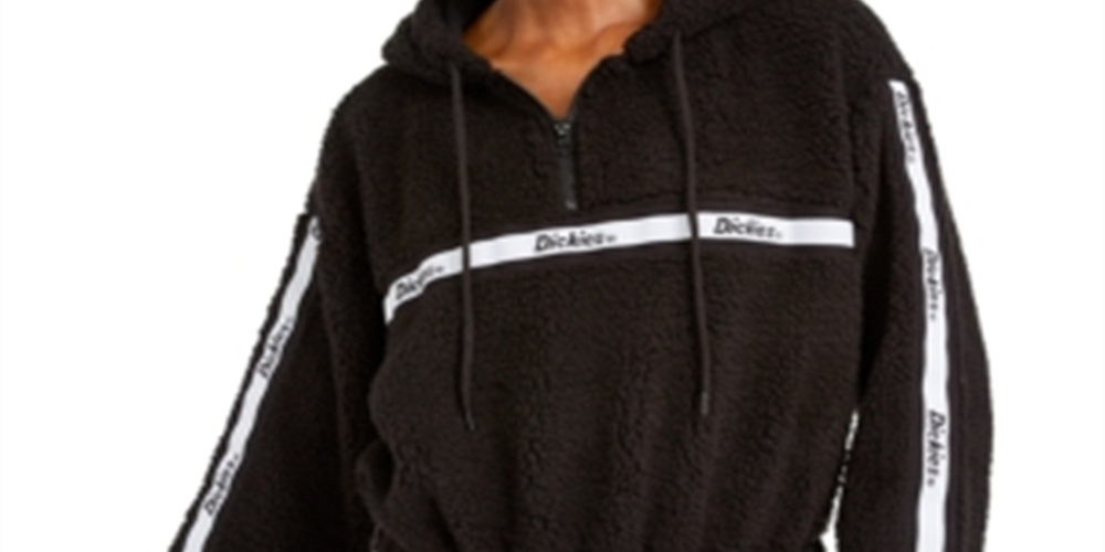 Dickies Women's Cropped Hoodie Black Size XL