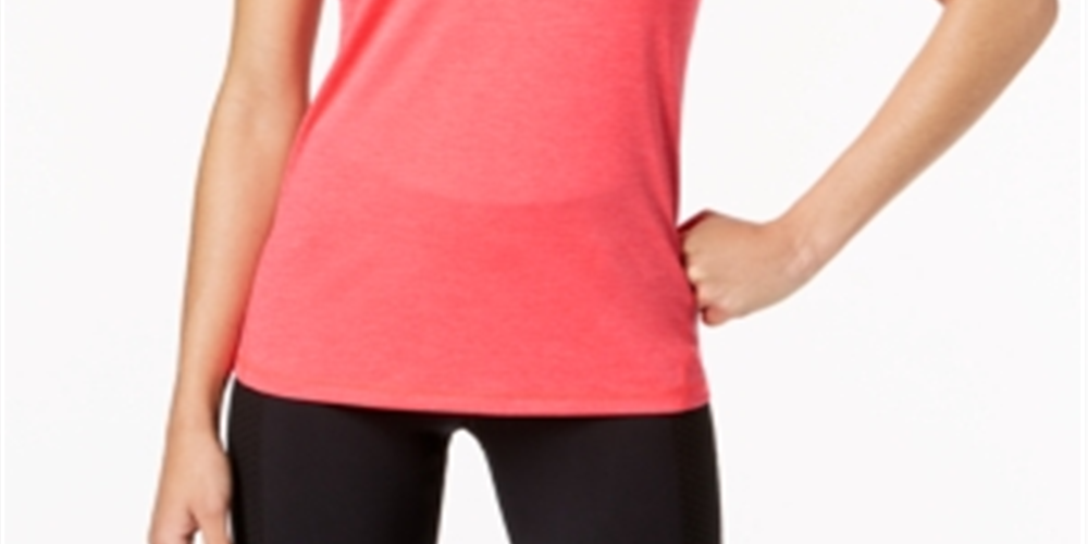 Ideology Women's Rapidry Heathered Performance T-Shirt Pink Size L