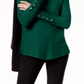 Alfani Women's Ribbed Snap Detail Sweater Green Size XX-Large