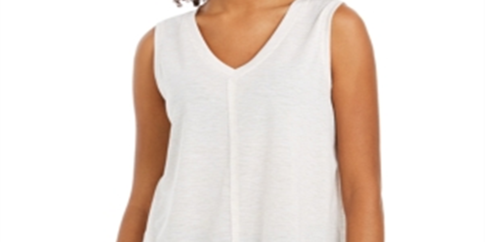 Style & Co Women's V Neck High Low Tank Top Brown Size Medium