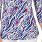 JM Collection Women's Printed Zip Neck Tunic Blue Size Petite S