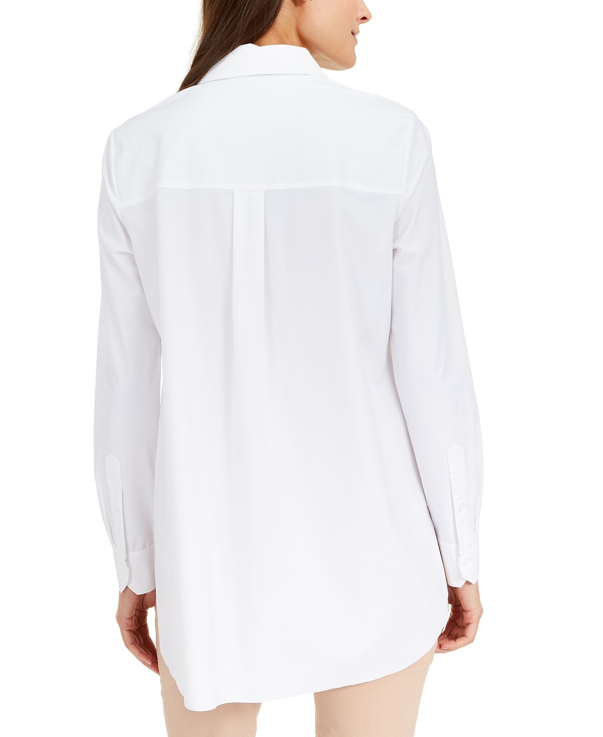 Alfani Women's Long Sleeve Knit Button Front Top White Size Petite S