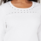 Karen Scott Women's Scoop Neck Studded Top Blue  Size X-Small