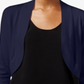Jessica Howard Women's Shrug 3/4 Sleeve Open Cardigan Top Blue Size Small