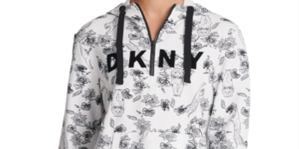 DKNY Women's Sport Sumatra Half Zip Hoodie White Size X-Small