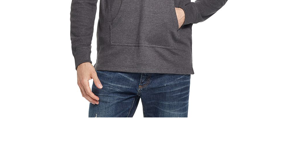 Weatherproof Vintage Men's Textured Button up Hoodie Gray Size L