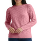 Lucky Brand Women's Emily Pointelle Knit Pullover Sweater Pink Size Medium