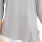 Alfani Women's Cut Out 3/4 Sleeve Scoop Neck Top Gray Size X-Large