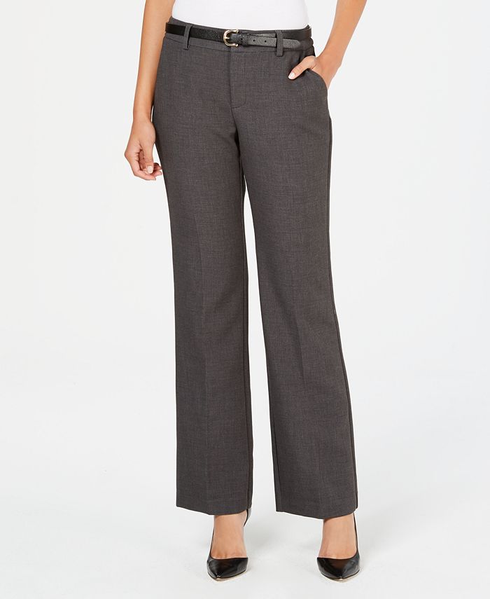 Charter Club Women's Belted Slim It up Trousers Navy Size 14 Petite