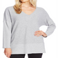 Vince Camuto Women's Brushed Rib Trim Sweater Gray Size Large