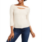 Almost Famous Juniors' Keyhole Top Beige Size Small