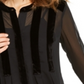 Alfani Women's Velvet Trim Button Front Top Black Size M