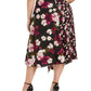 Calvin Klein Women's Plus Floral MIDI Wrap Skirt Black Size 14W