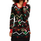 Hooked up By IOT Junior's Holiday Tunic Sweater Black Size M