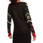 Hooked up By IOT Junior's Holiday Tunic Sweater Black Size M