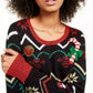 Hooked up By IOT Junior's Holiday Tunic Sweater Black Size M