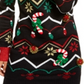 Hooked up By IOT Junior's Holiday Tunic Sweater Black Size M