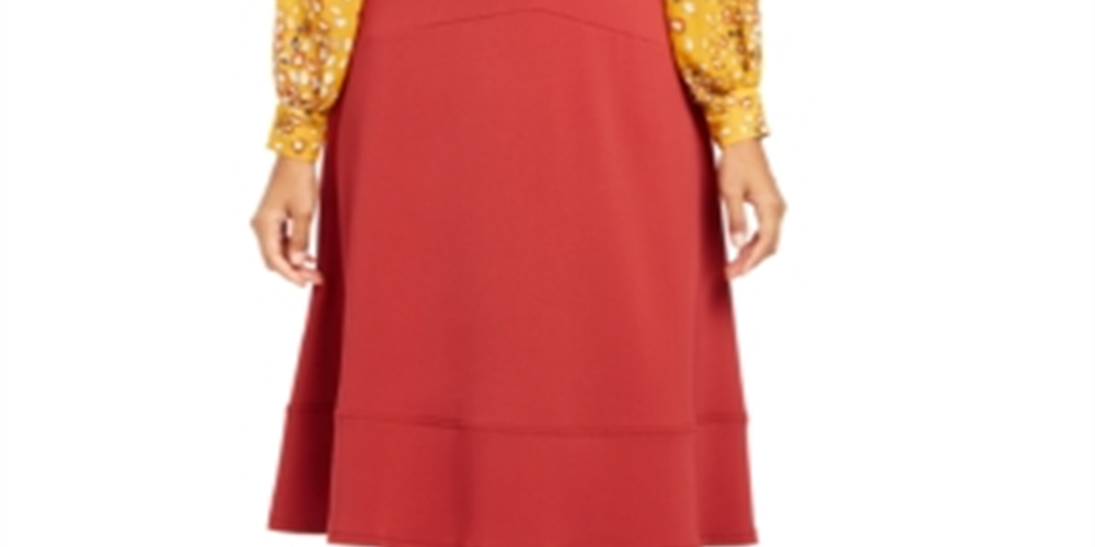 Alfani Women's Seaa Line MIDI Skirt Red Size 4