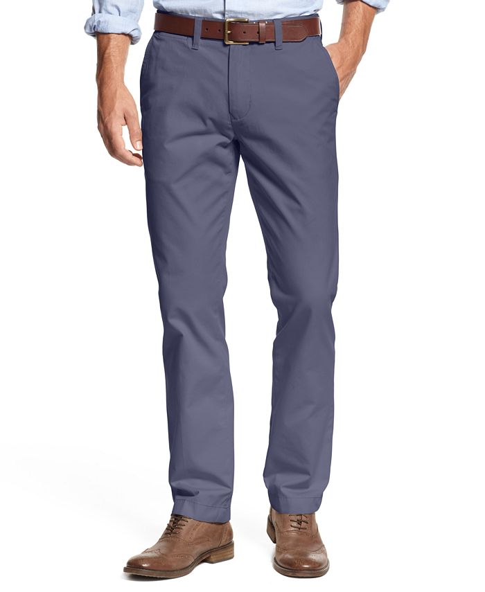 Tommy Hilfiger Men's Straight Leg Custom Fit Chino Pants Blue Size 36/32