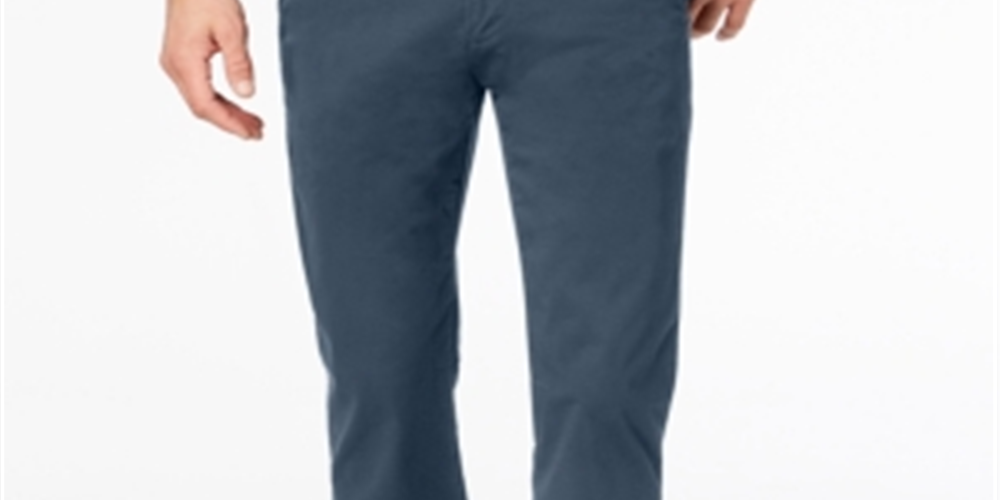 Tommy Hilfiger Men's Straight Leg Custom Fit Chino Pants Blue Size 36/32