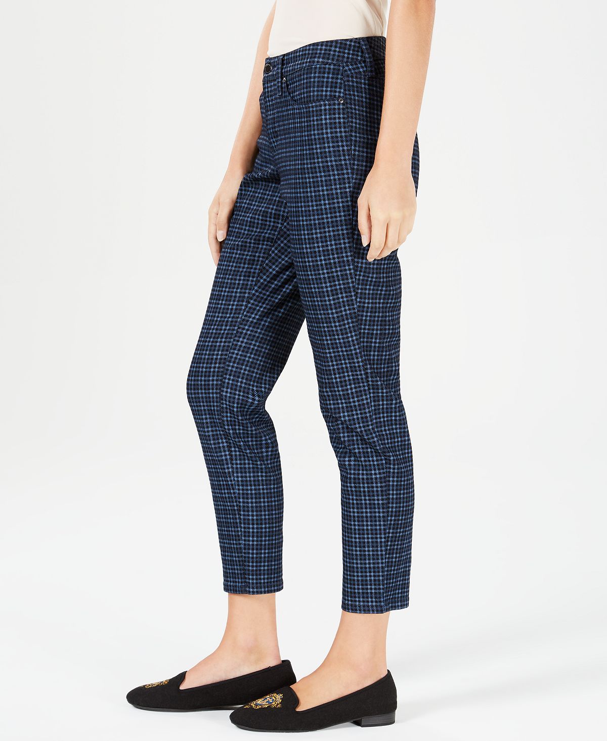 Charter Club Women's Bristol Printed Ankle Jeans Blue Size 8