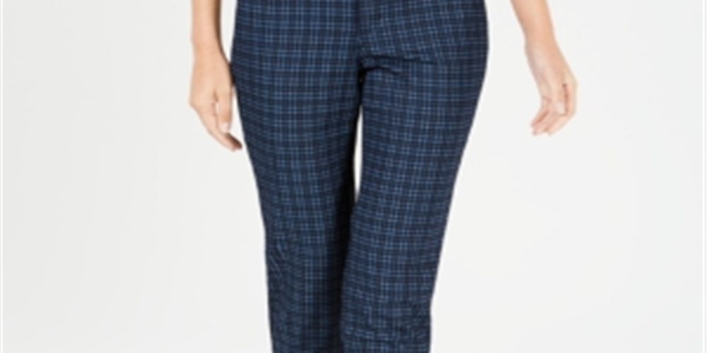 Charter Club Women's Bristol Printed Ankle Jeans Blue Size 8