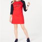 Tommy Hilfiger Women's Contrast Sweatshirt Dress Red Size Medium