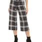 Maison Jules Women's Printed Cropped Wide Leg Pants Black Size Small