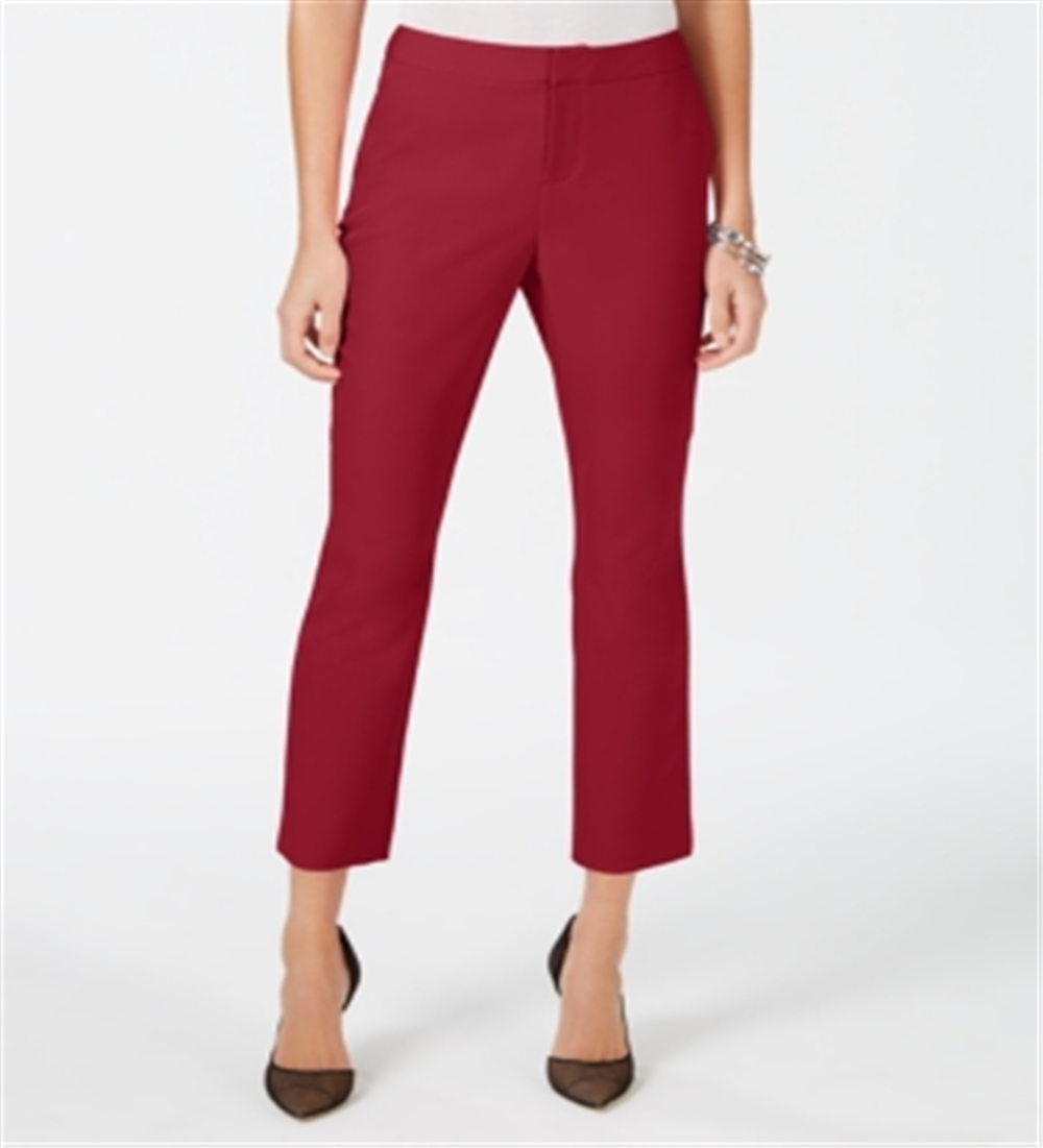 INC International Concepts Women's Cropped Straight Leg Pants Red Size 0