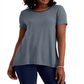 JM Collection Women's High Low Top Blue Size Small