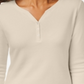 Karen Scott Women's Cotton Henley Top Brown Size Large
