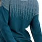 Alfani Women's Sweater Teal Textured Metallic Pullover Blue Size Small