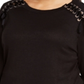INC International Concepts Women's Plus Shoulder Laced Snit Top Black Size 0X
