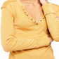 Free People Women's Long Sleeve V Neck Top Yellow Size Medium