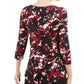 JM Collection Women's Printed 3/4 Sleeve T-Shirt Top Black Size Small