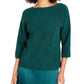 Alfani Women's Metallic Ribbed-Knit Sweater Green Size Small