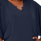 JM Collection Women's Hardware Batwing Sleeve Tunic Blue Size Small