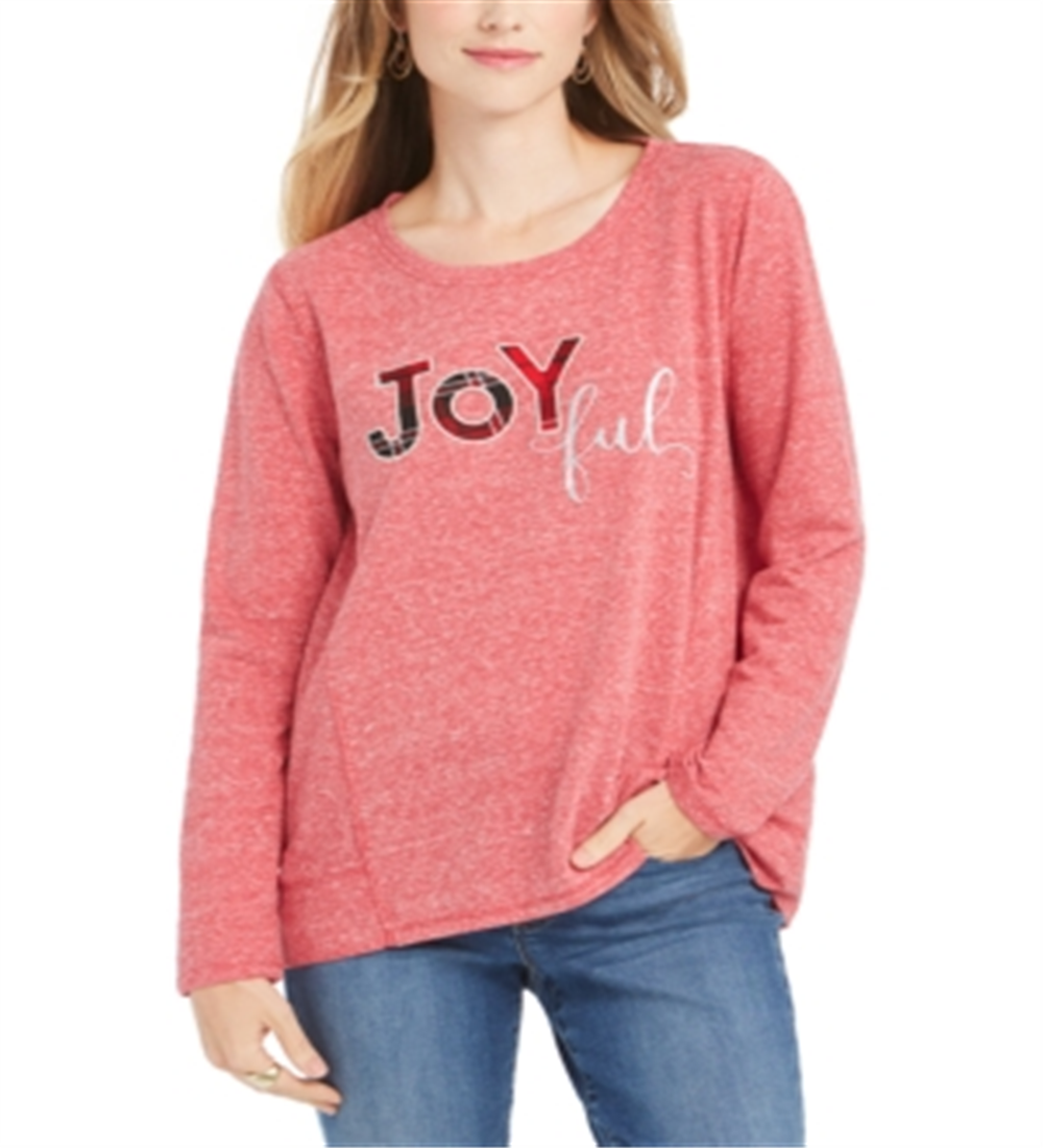 Style & Co Women's Printed Casual Sweater Red Size 3X