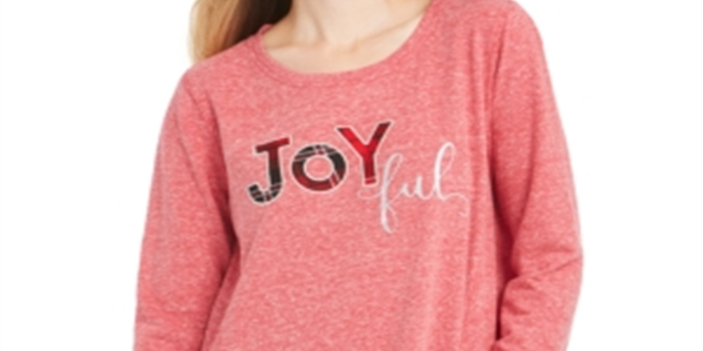 Style & Co Women's Printed Casual Sweater Red Size 3X