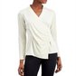 Alfani Women's Wrap-Style Top White Size XX-Large