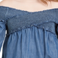 INC International Concepts Women's Plus Shirred Bell Sleeve Top Blue Size -0X