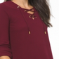 Michael Kors Women's Waffle Knit Lace up Front Top Red Size Medium