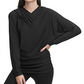 dkny-womens-draped-dolman-sleeve-hoodie-sweater-black-size-medium-1