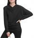 dkny-womens-draped-dolman-sleeve-hoodie-sweater-black-size-medium-1