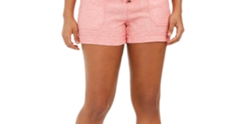 Style & Co Women's Solid Linen Shorts Orange Size X-Large