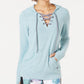 Ideology Women's Lace up Hoodie Green Size Small