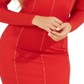 Guess Women's Rachel Puff Sleeve Bustier Dress Red Size Medium