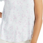 Alfani Women's Printed V Neck T-shirt White Size XX-Large