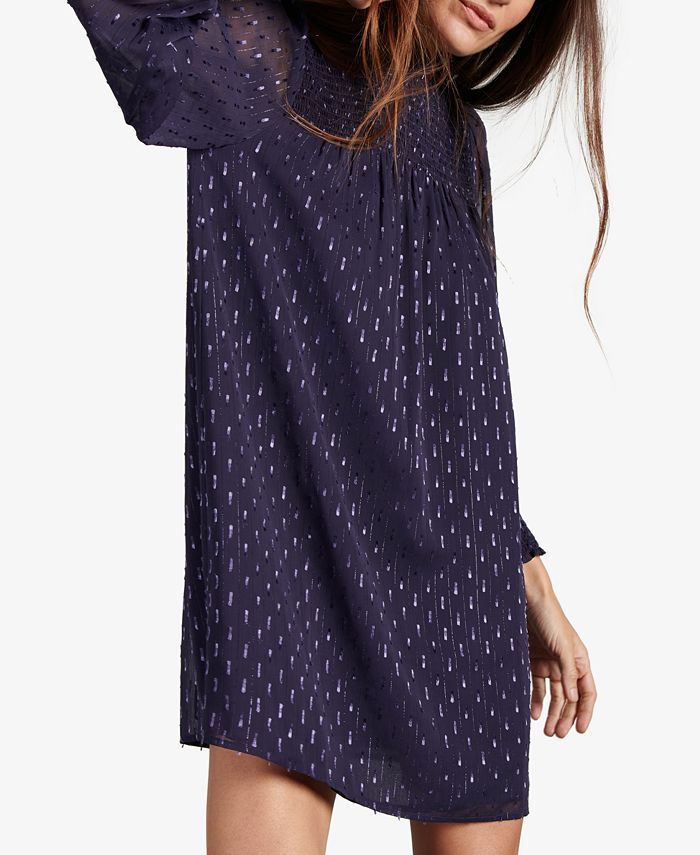 Sanctuary Women's Sparks Fly Smocked Mini Dress Blue Size 12